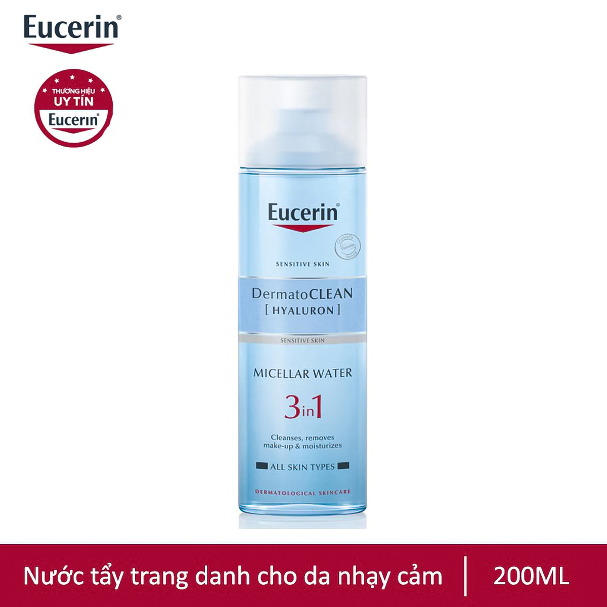 Combo Kem Chống Nắng Cho Da Nhạy Cảm Eucerin Sun Fluid Mattifying Face SPF50+ (50ml) Và Tẩy Trang 3in1 Cho Da Nhạy Cảm Eucerin Dermato Clean Micellar Cleansing Fluid 3 In 1 (200ml)