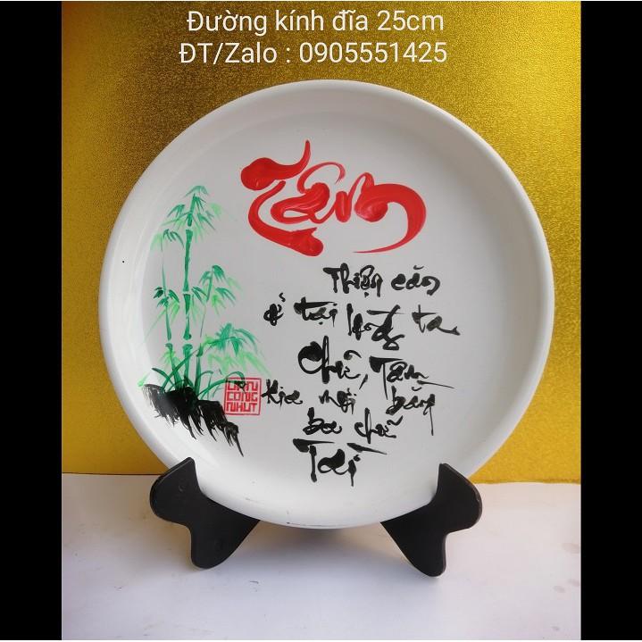 Đĩa thư pháp tri ân thầy cô. Quà tặng Thầy cô. Quà 20/11, 8/3,sinh nhật, quà tết.