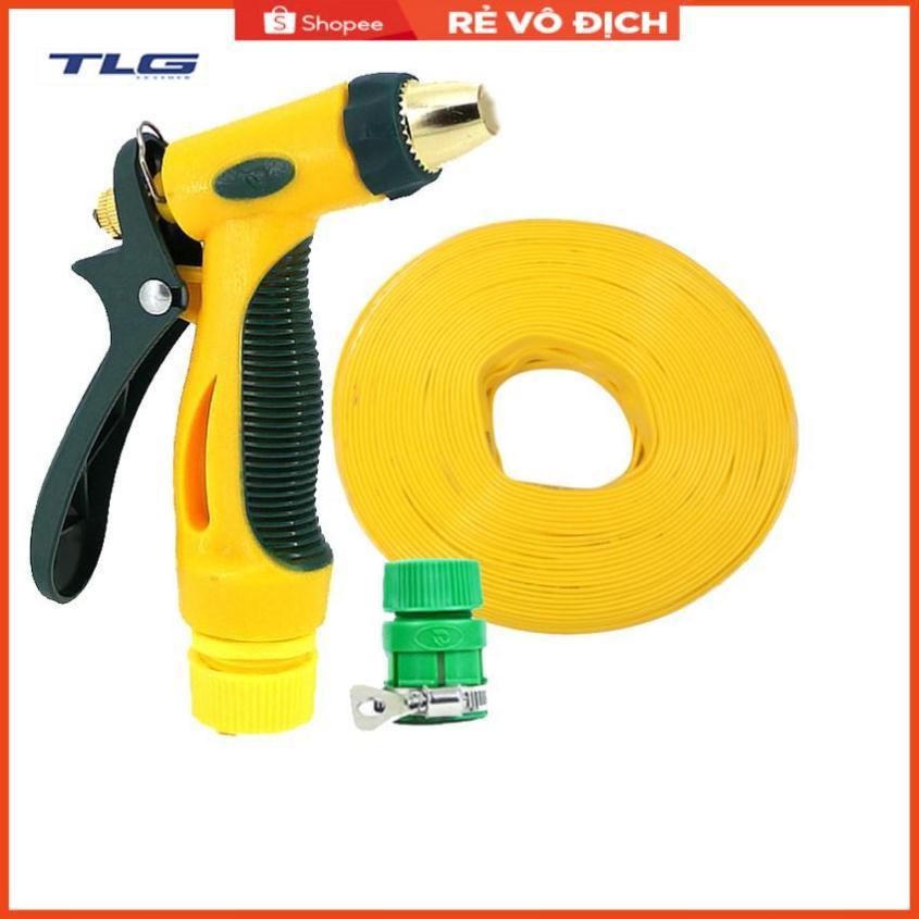 Bộ dây vòi xịt nước rửa xe,tưới cây tăng áp 3 lần 3-5M( nối nhựa xanh) 206317