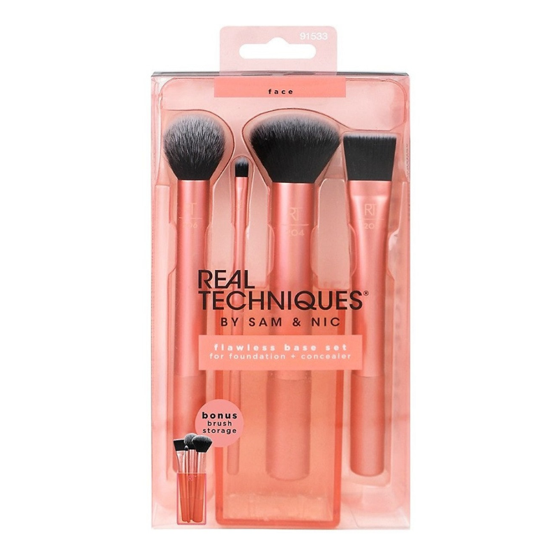 Bộ cọ 4 cây kèm hộp đựng Real Techniques flawless base set