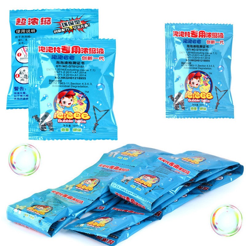 Combo 10 gói dung dịch pha nước thổi bong bóng, xà phòng, đồ chơi ngoài trời cho bé - Quà tặng vui nhộn cho bé