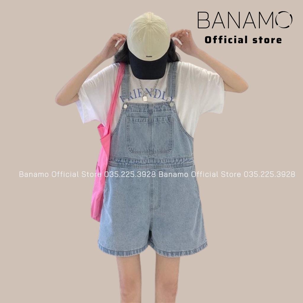 Quần yếm bò nữ dạng short 2 dây thời trang Banamo Fashion 665