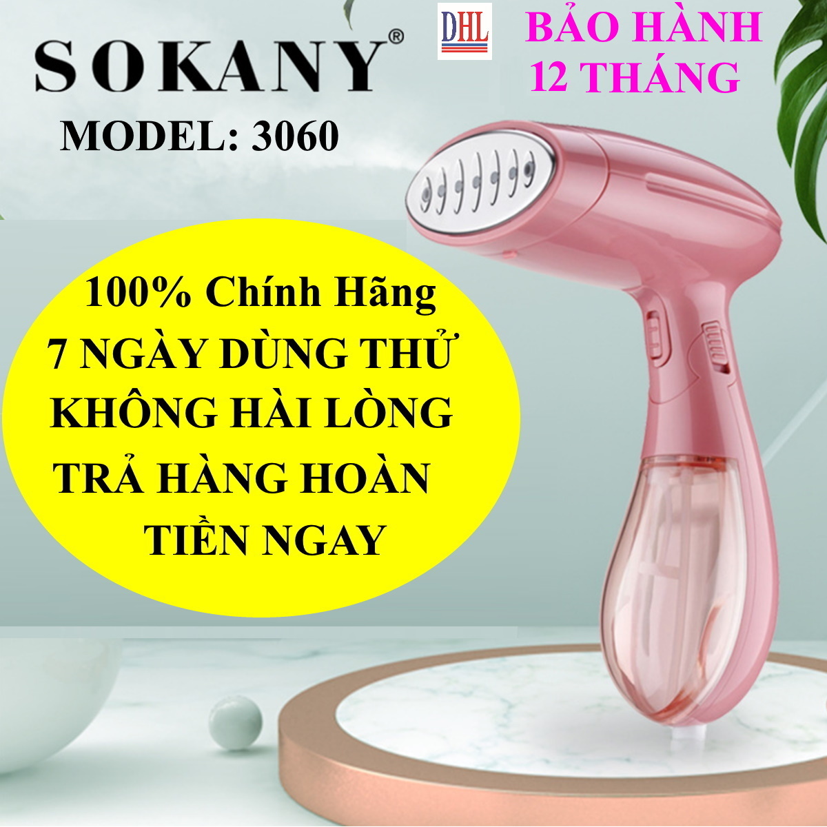 Bàn là bàn ủi hơi nước cầm tay SOKANY 3060 công suất 1500W hàng chính hãng