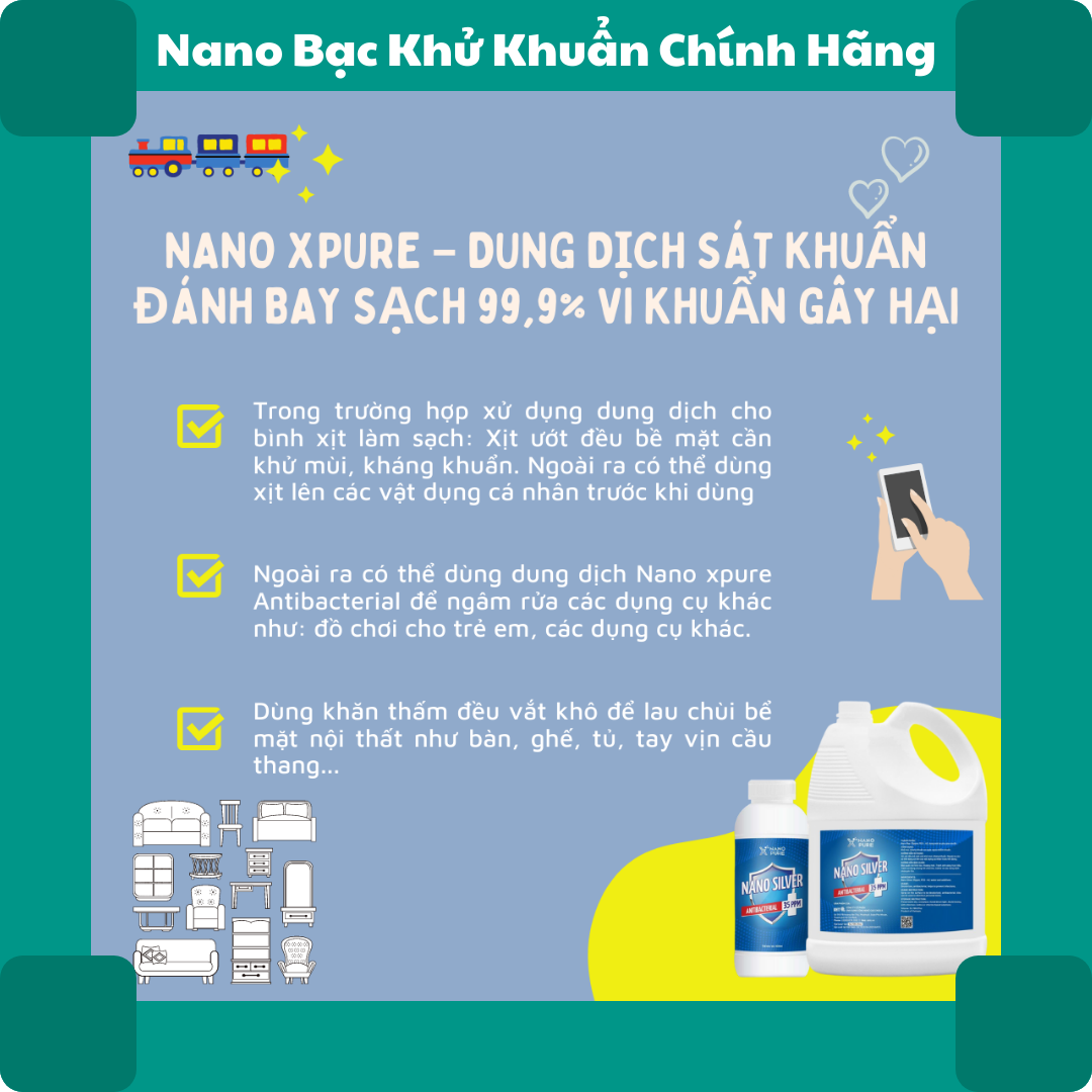 Dung dịch Nano Xpure Nano Silver 35ppm 5L