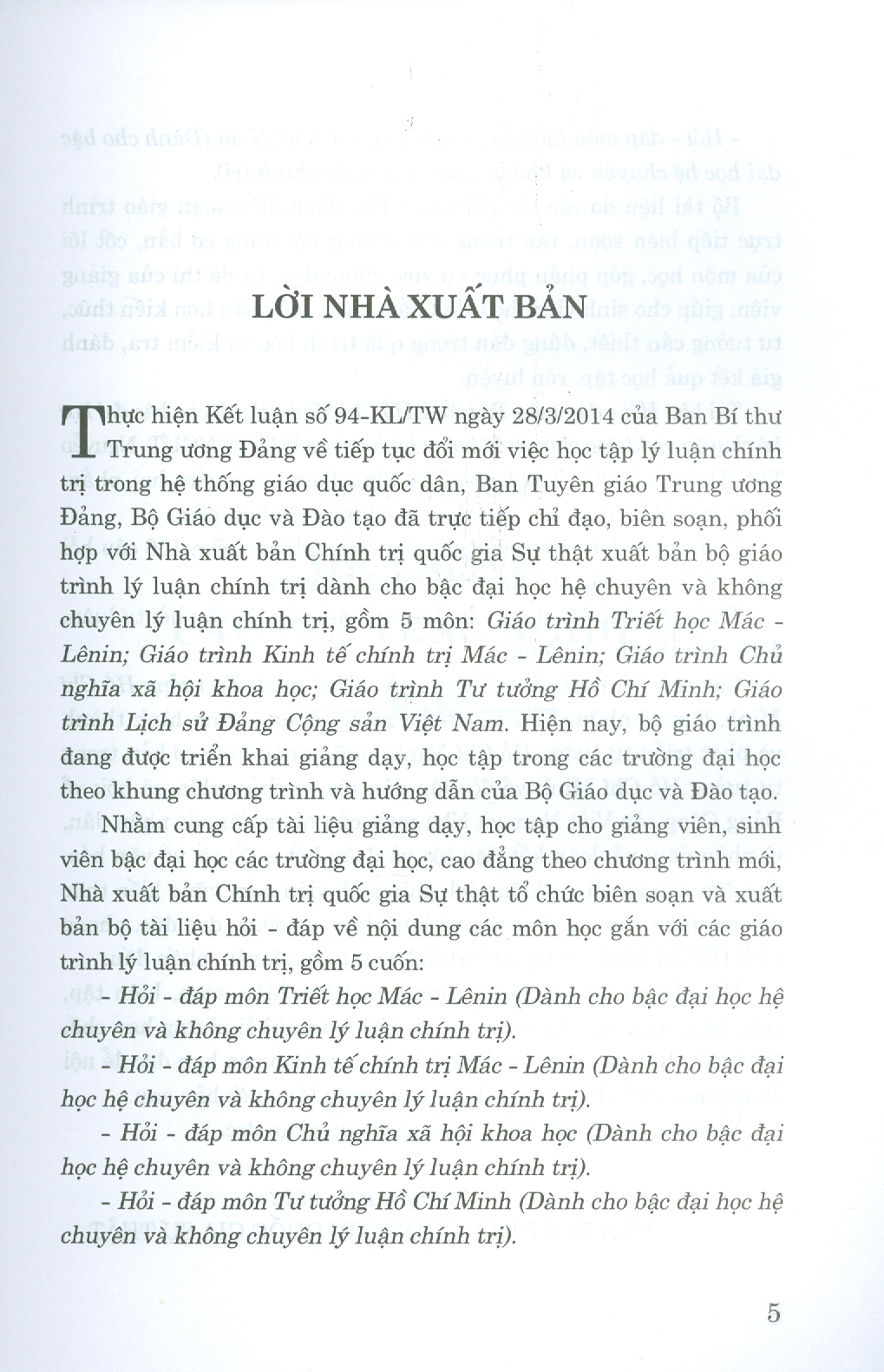 Hỏi - Đáp Môn Tư Tưởng Hồ Chí Minh (Dùng cho bậc đại học hệ chuyên và không chuyên lý luận chính trị) (Tài liệu theo bộ giáo trình mới nhất của Bộ Giáo dục và Đào Tạo)