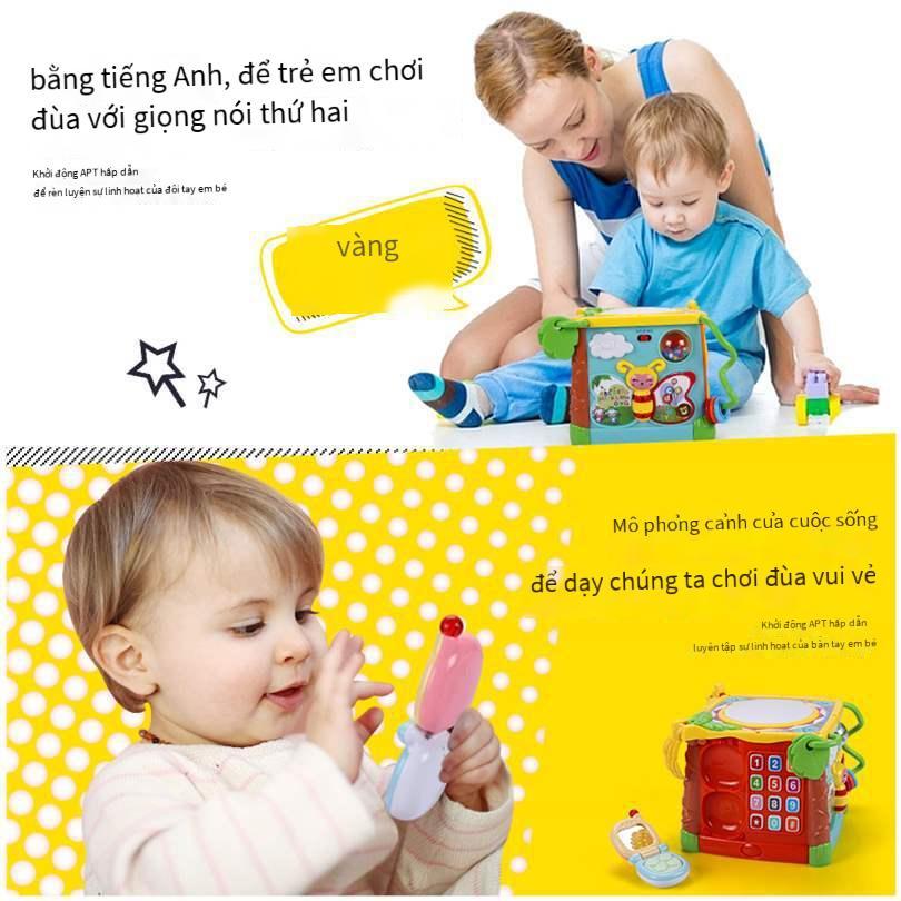 Phong Cách Mới Nhất Guyu Hexahedron 3839 Đồ Chơi Trẻ Em Tay Trống Kỹ Thuật Số Ngôi Nhà Hình Khối Xây Dựng Cho Bé 1-3 Tuổi Trò Chơi