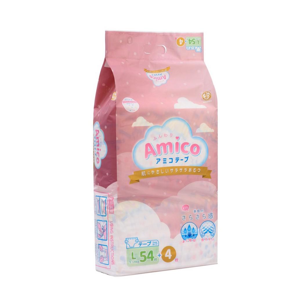 Bỉm - Tã dán Amico size L 54 + 4 miếng