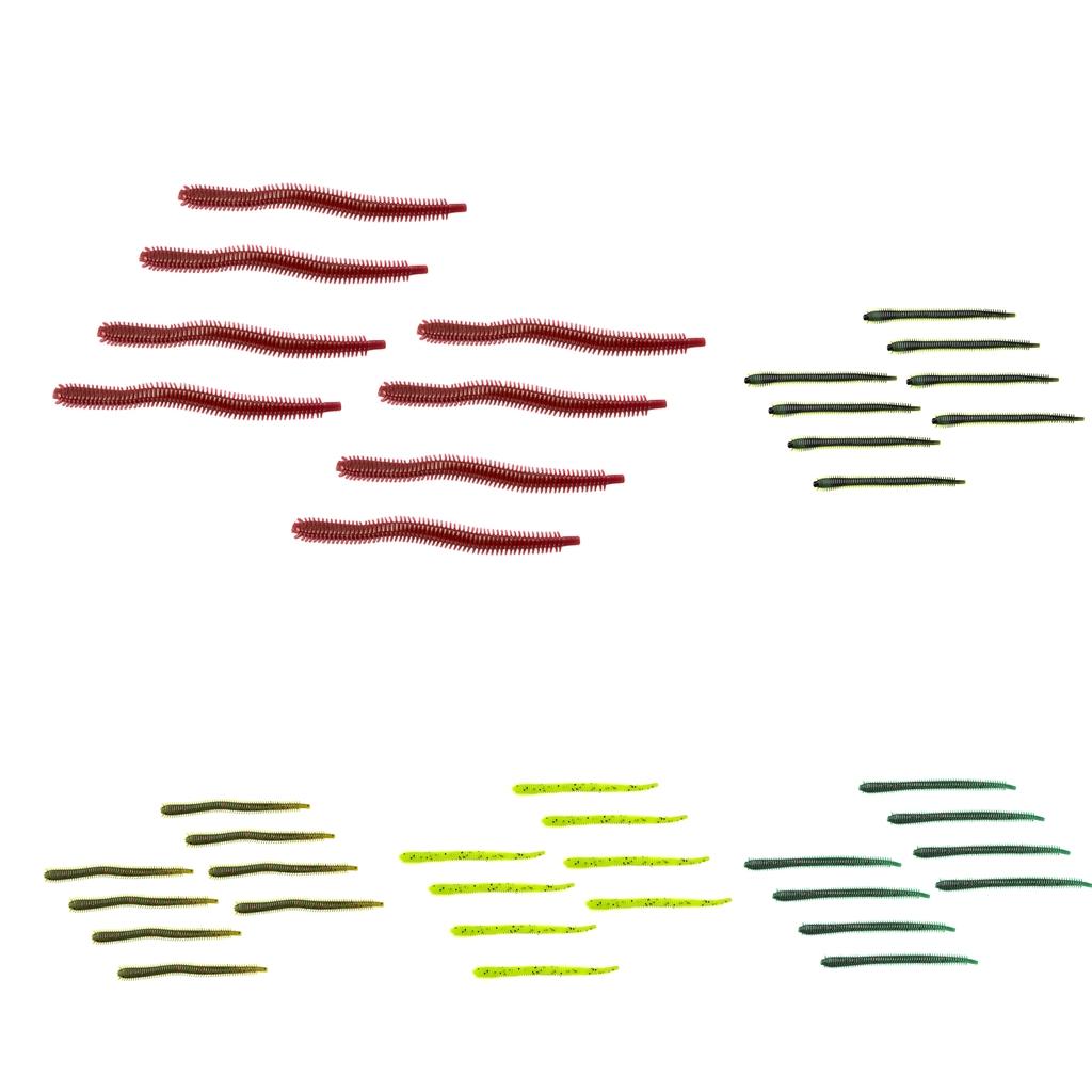 8Pcs PVC Soft Fishing Baits Grub Worm Artificial Fishing Lures