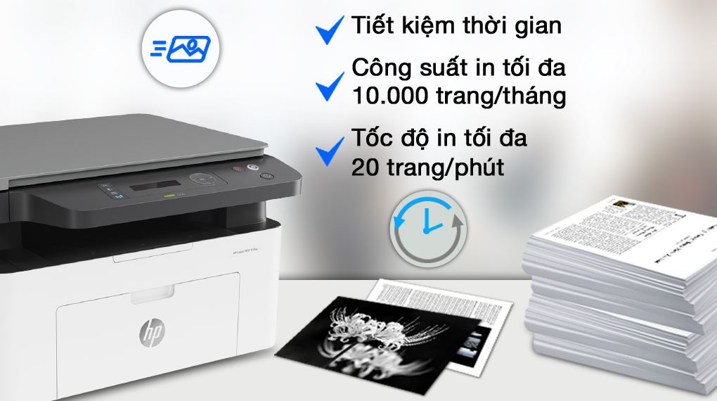 Máy In Laser Đa Năng HP LaserJet Pro MFP 135W (4ZB83A) - Hàng Chính Hãng