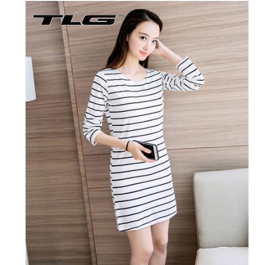 Đầm Suông Sọc Ngang Thời Trang Cao Cấp TLG 206342