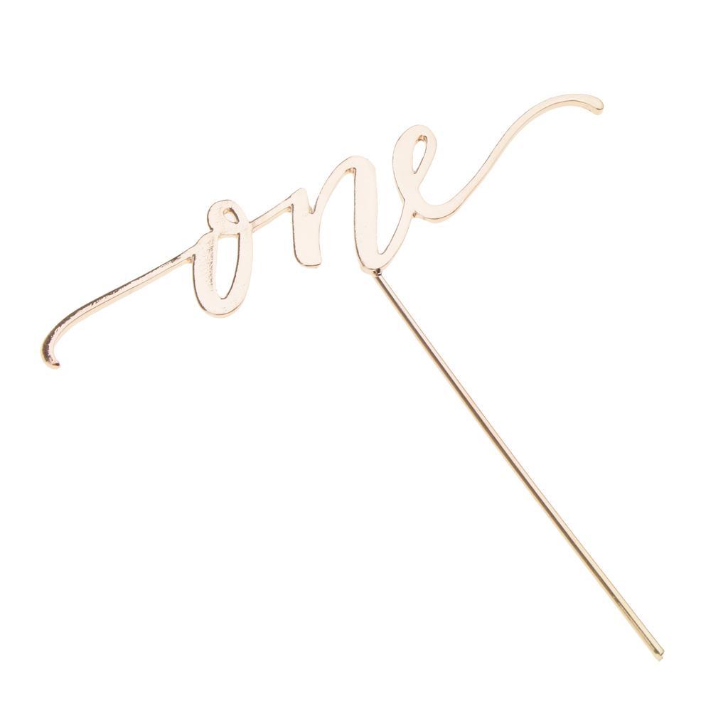 5xGolden Crystal ONE Cake Topper 1st First Birthday Cake Topper Birthday Decor
