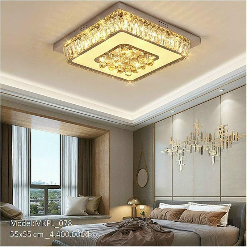Đèn mâm pha lê ốp trần cao cấp, đèn trang trí phòng khách, phòng ngủ A2 LQ