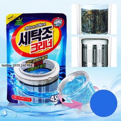Bột tẩy lồng máy giặt - bột vệ sinh lồng máy giặt hàn quốc gói 450g