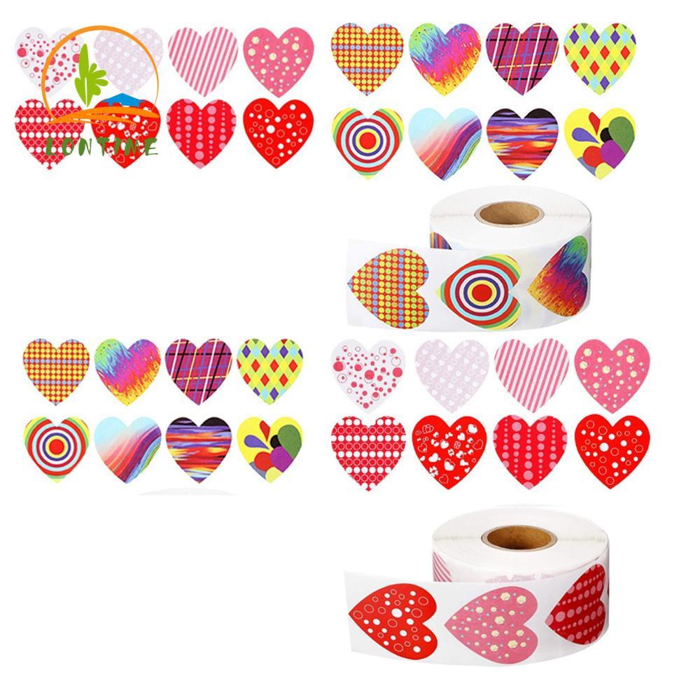 Cuộn 500 Miếng Dán Hình Trái Tim Dễ Thương Trang Trí Tiệc Cưới