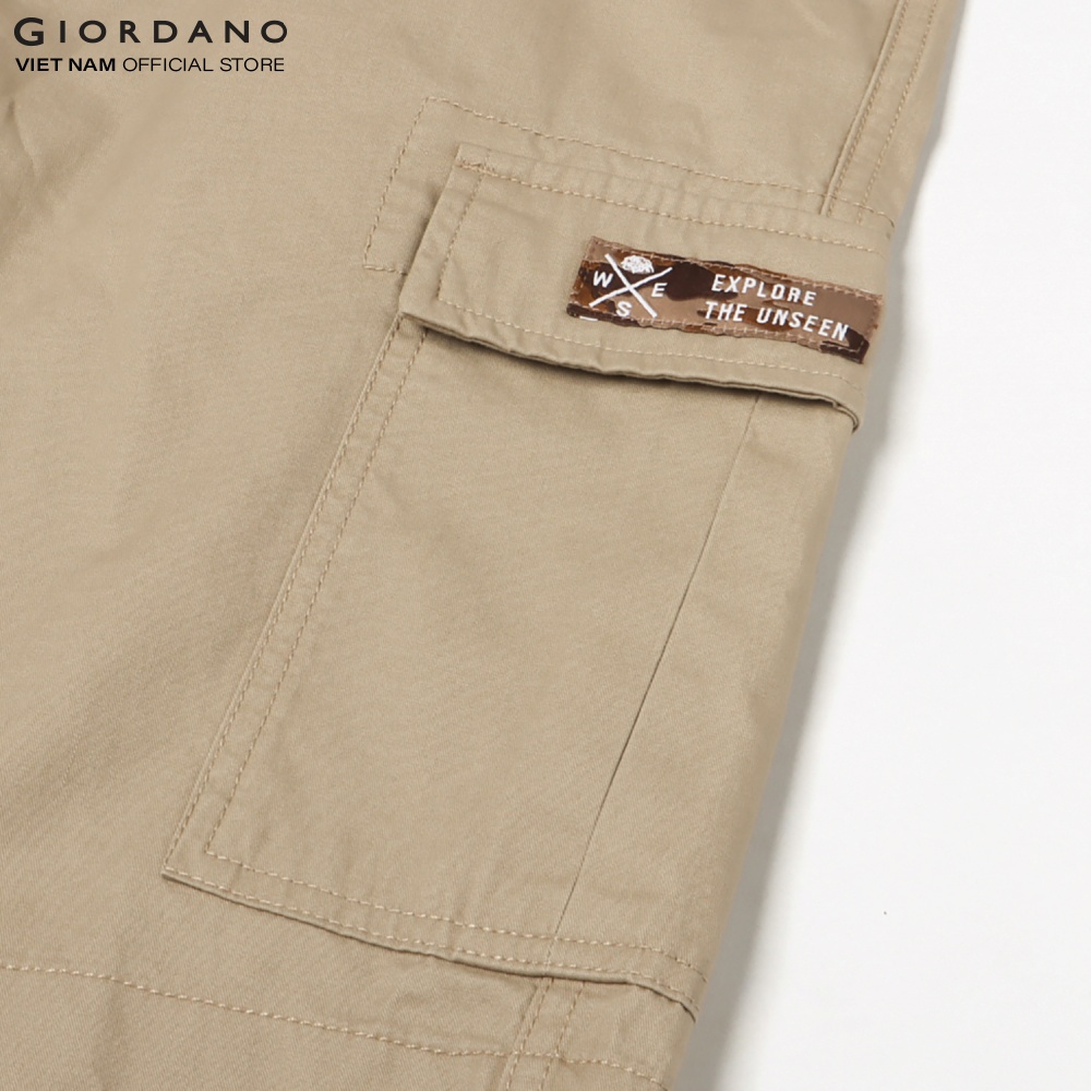 Quần Shorts Kaki Nam Túi Hộp Giordano 01101206