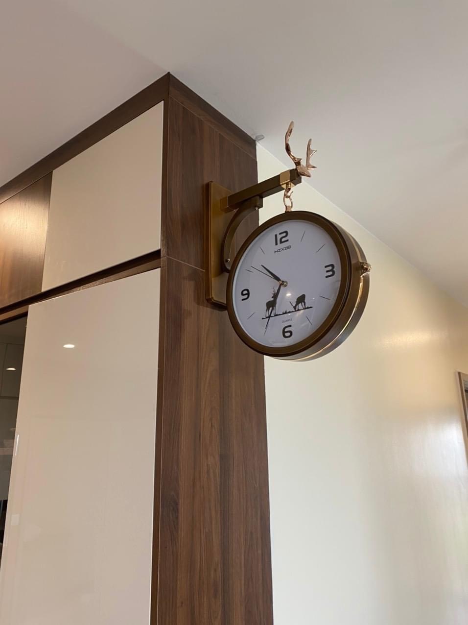 Đồng hồ treo tường Gỗ 2 mặt Hm7728-15