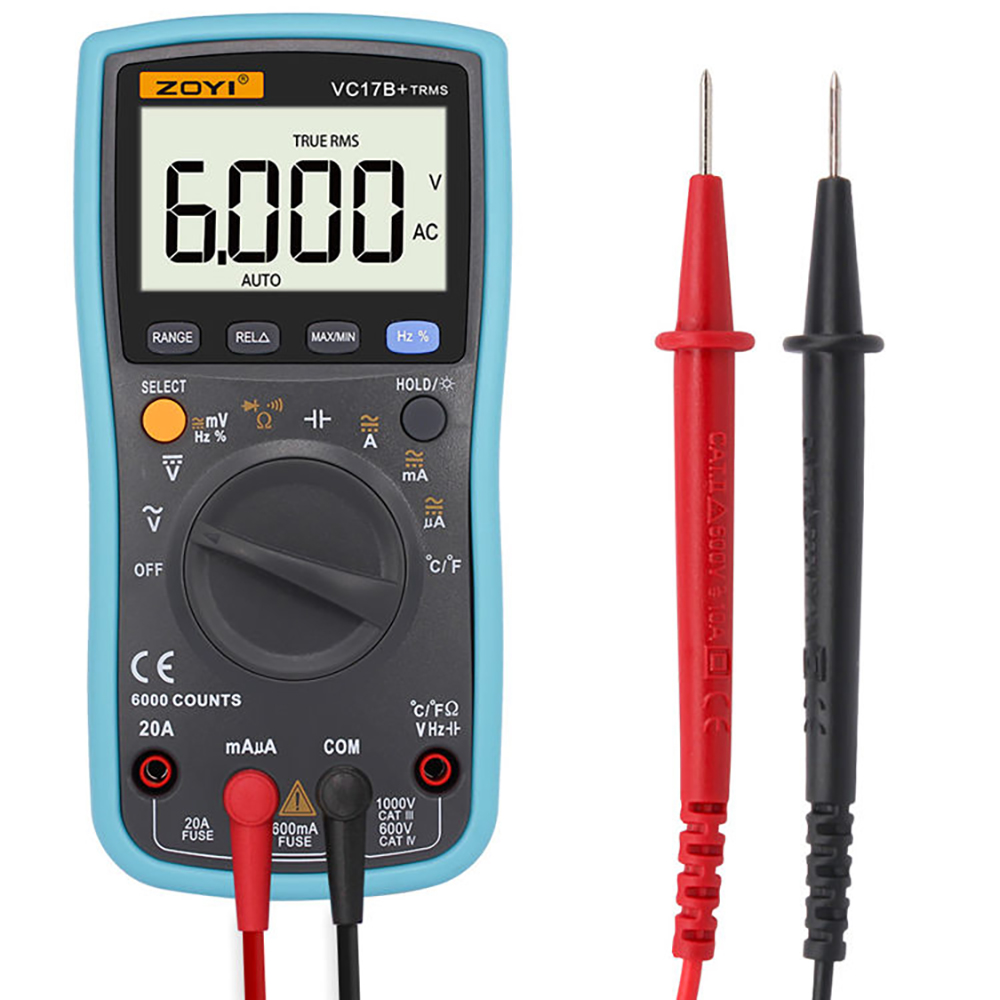 Đồng Hồ Đo Điện Vạn Năng Kỹ Thuật Số Zoyi VC17B+ True RMS 6000 Count Auto Ranges (Không Bao Gồm Pin) - Hàng chính hãng - Bảo hành 12 tháng