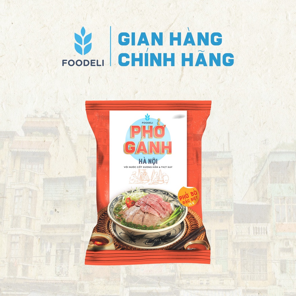 Phở Gánh Hà Nội ăn liền - Phở Bò Đặc Biệt (Thùng 24x75Gr)