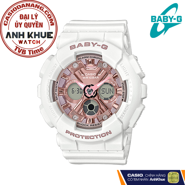 Đồng hồ nữ dây nhựa Casio Baby-G chính hãng Anh Khuê BA-130-7A1DR (43mm)