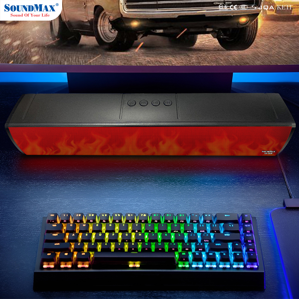 [Hàng Chính Hãng] Loa soundbar LED RGB lửa độc đáo SoundMax SB-203F | Soundbar speaker with RGB Flame Effect LED SoundMax SB203F