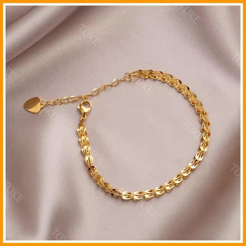 Lắc tay titan nữ không gỉ không đen Vòng tay đẹp trang sức titan Hàn Quốc