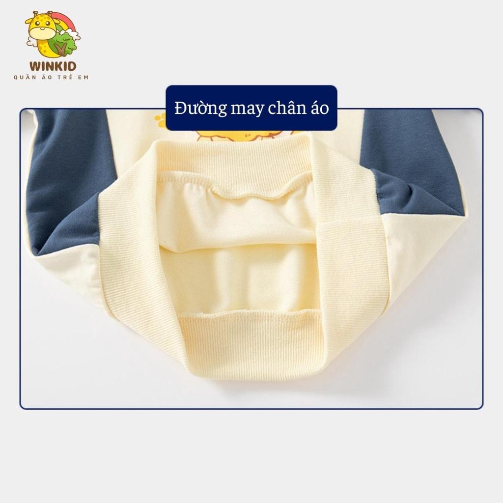 Áo nỉ cho bé WELLKIDS, áo nỉ da cá dài tay thu đông họa tiết sư tử dễ thương - WK007