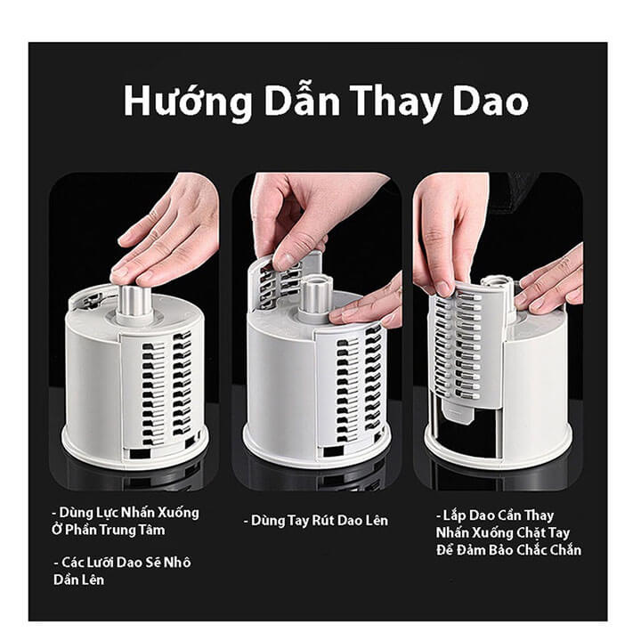 Dụng Cụ Thái Cắt Bào Sợi Rau Củ Quả Đa Năng 4 in 1 bằng thép không gỉ Cỡ Lớn, Thái Lát siêu mỏng, bào sợi, nạo rau củ, xay nghiền hạt - Tặng kèm lưỡi cao cấp