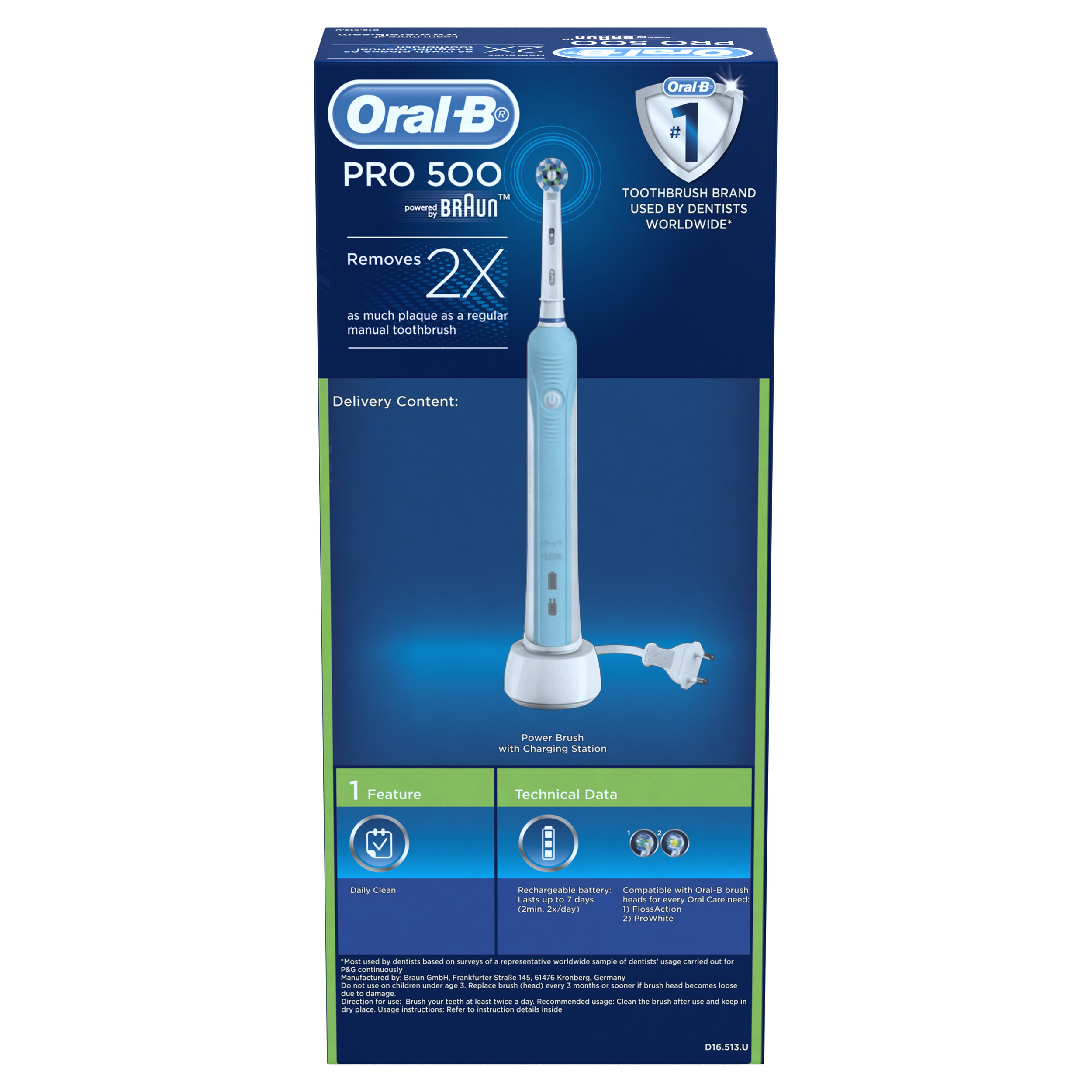 Bàn chải điện ORAL-B Pro 500 Làm Sạch Sâu Từng Kẽ Răng