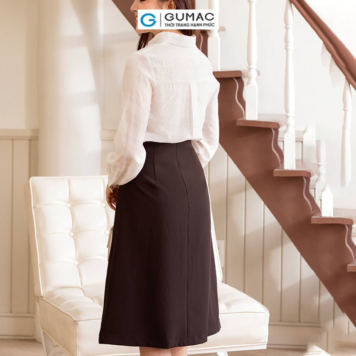 Chân váy vạt đắp thanh lịch công sở thời trang GUMAC VD06001