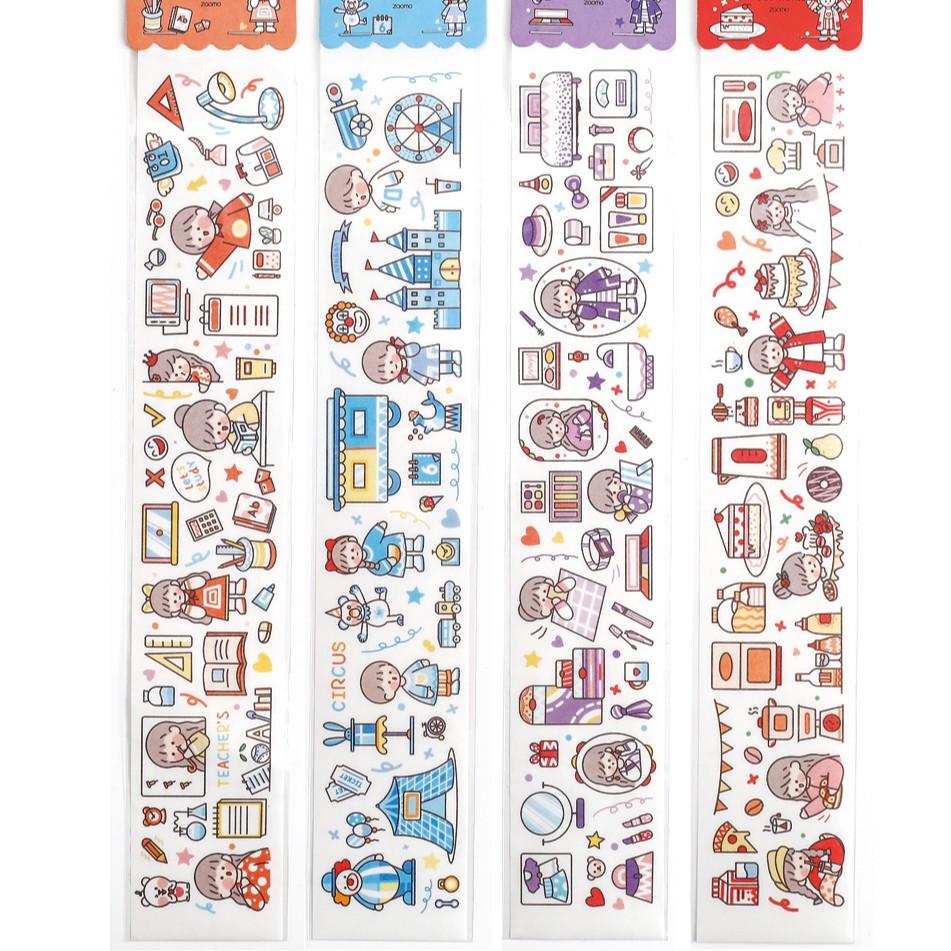 Cuộn Băng Dính Sticker Nhãn Dán Washi Dùng Trang Trí Sổ Lưu Bút ST173