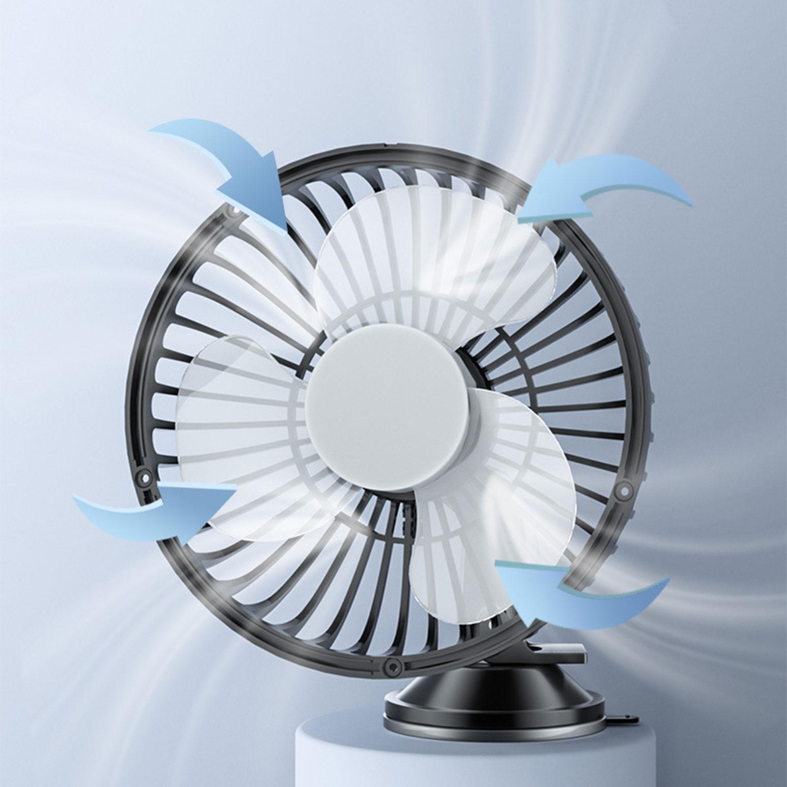 Electric Car Cooling Fan 12V 24V USB Sturdy Black Easily Install Strong Wind