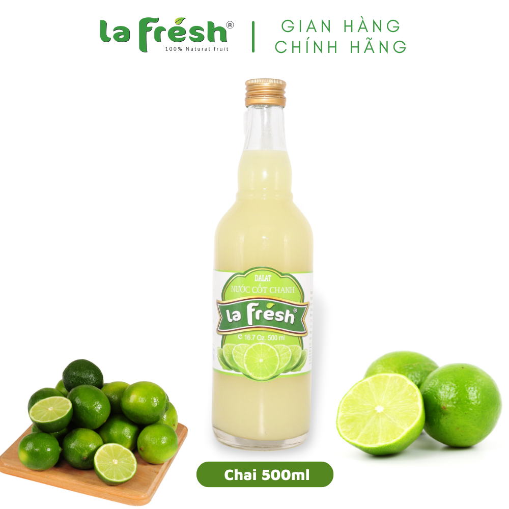 Nước Cốt Chanh Vắt Không Đường, Nguyên chất 100% LAFRESH, chai 500ml