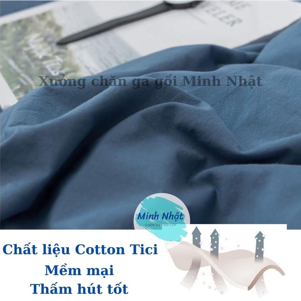 Bộ ga giường và vỏ gối Cotton Tici Minh Nhật cao cấp - drap giường bo chun đủ kích thước 1m2, 1m4, 1m6, 1m8, 2m2