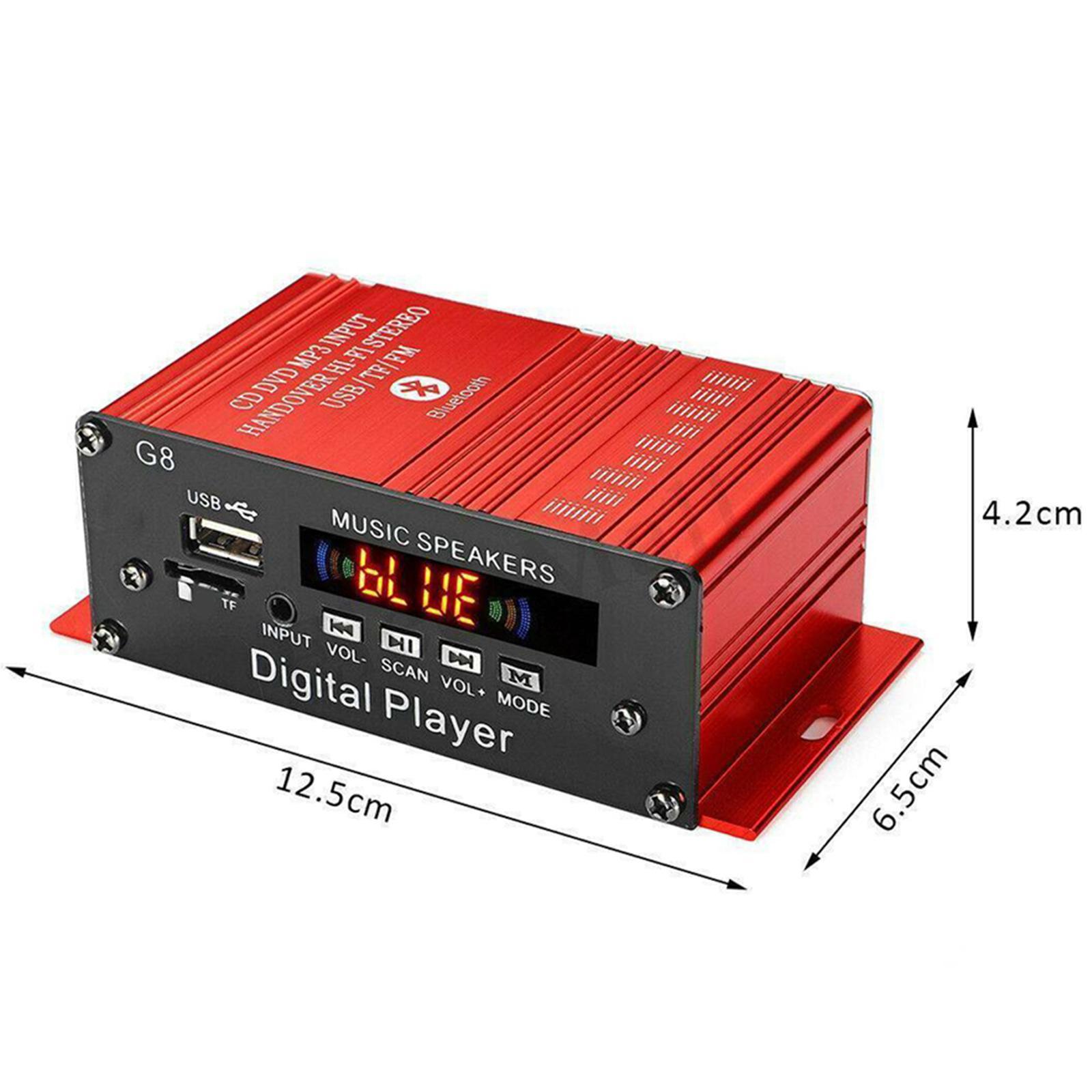 2x G8 200W Bluetooth Audio 2 Channel Amplifier Hi-Fi Integrated Amp 2.0 CH