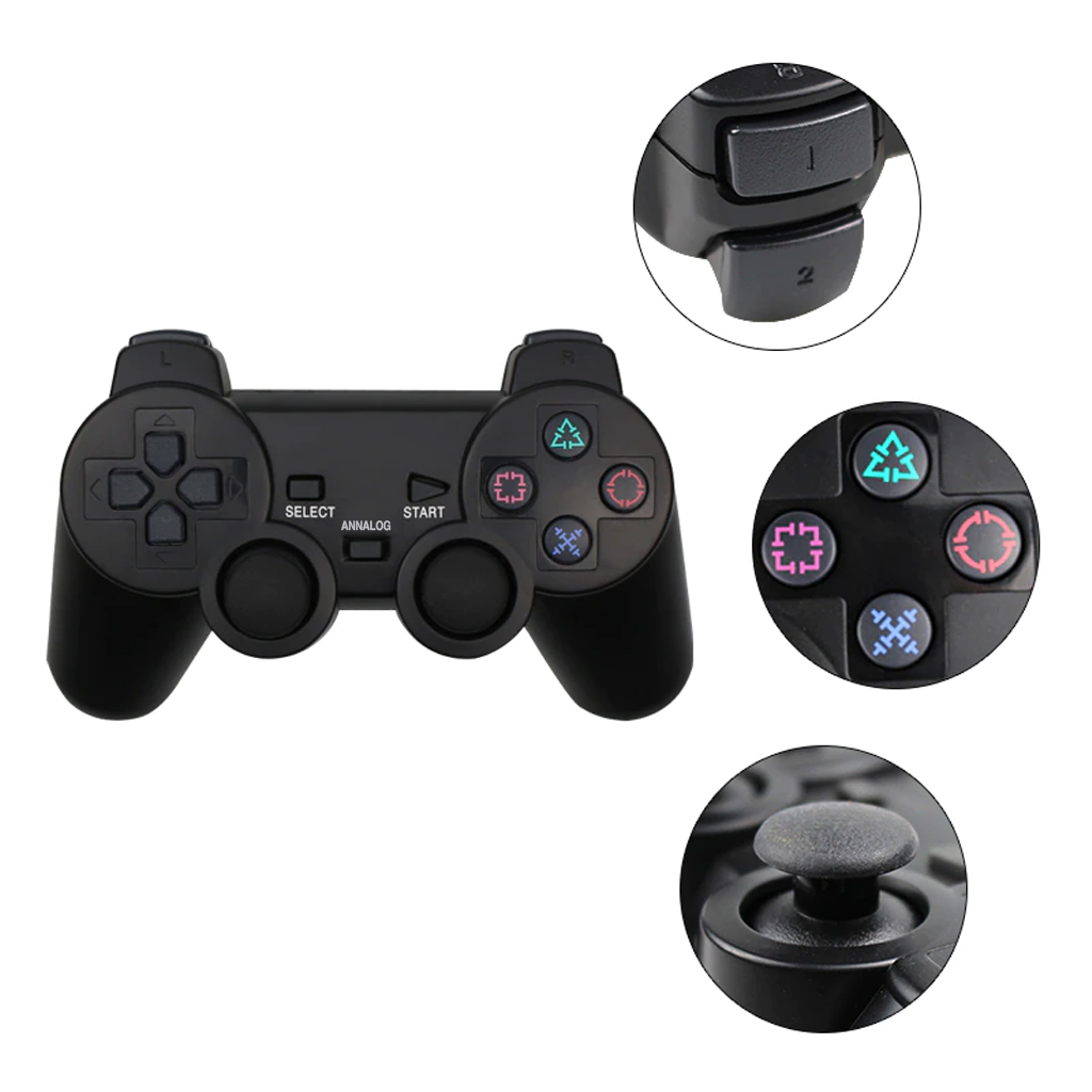 Vinetteam Tay Cầm Chơi Game Không Dây Cho PS 2/ PS1/ PSX 2.4 GHz - Bộ Điều Khiển Cho Máy Playstation 2 Có Rung, Joystick Chơi Game Controle - Hàng Chính Hãng