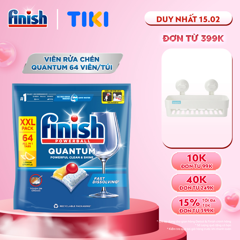 Viên Rửa Chén Bát Finish Powerball Quantum 64 viên