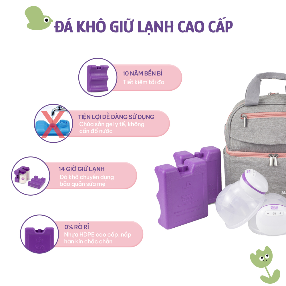 Combo Balo Bảo Quản Sữa Mẹ Mama’s Choice, Trọn Bộ Giữ Nhiệt Bình Sữa Đa Năng, Đựng Đồ Cho Mẹ Bé, Giữ Lạnh Lên Tới 14 Giờ