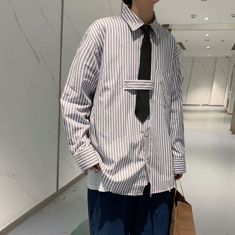 Áo Sơ Mi Kẻ Sọc Thời Trang Hàn Quốc 2021 Size M-3Xl