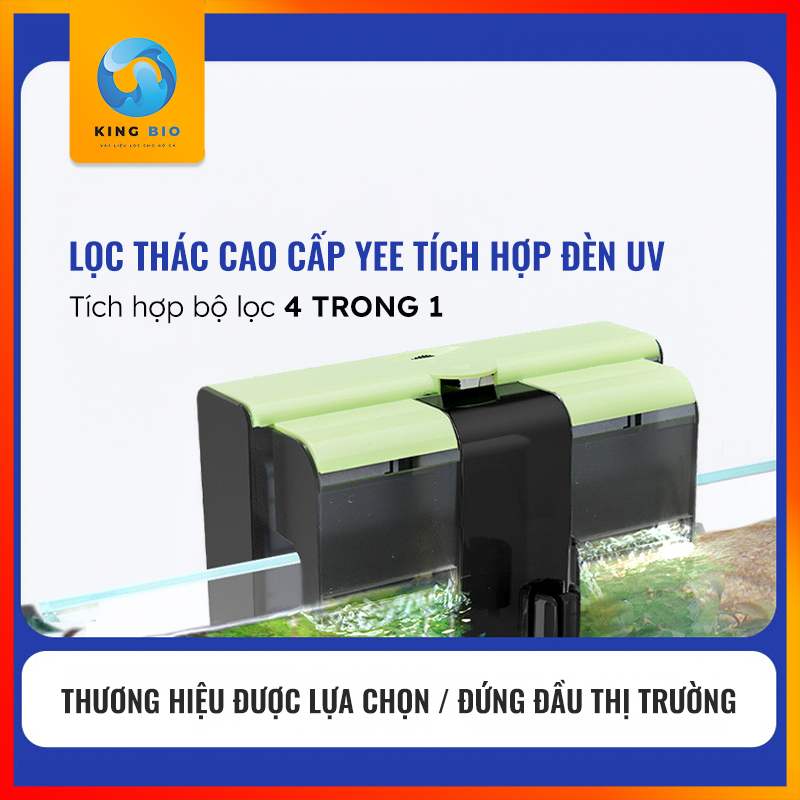 Lọc thác cao cấp Yee có tích hợp đèn UV diệt khuẩn cho bể cá thủy sinh