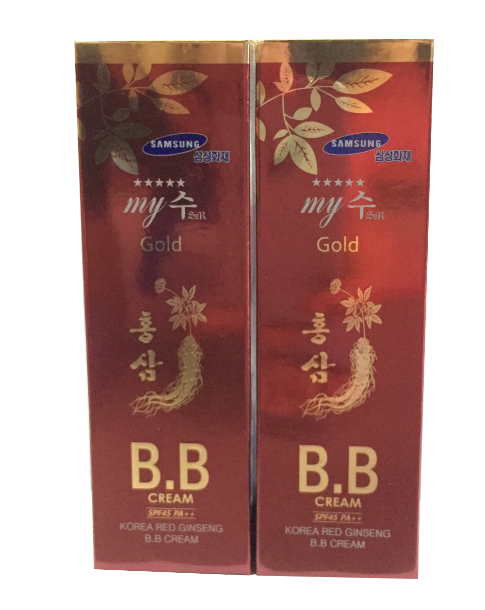 Combo 2 hộp Kem nền BB Hồng sâm đỏ Hàn Quốc-My SU S II R Red Ginseng B.B Cream (40ml),  kem lót nền BB My Gold, kem nền Hàn Quốc, kem nền che khuyết điểm