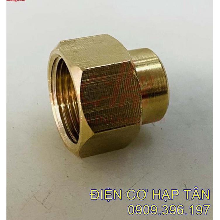 Đầu nối thau răng trong 22mm ra răng 14mm - cho máy rửa xe mini xài dây xịt răng 14mm , để rửa máy lạnh
