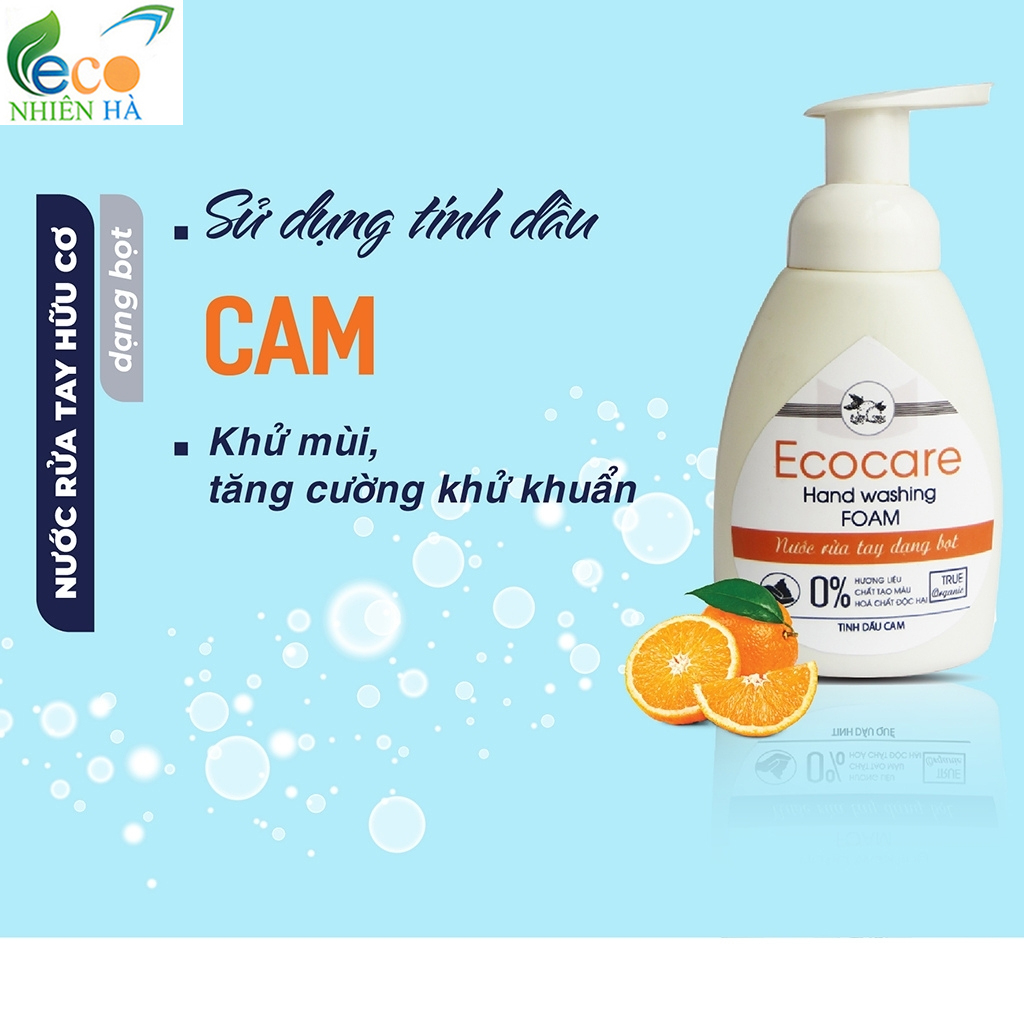 Nước rửa tay ECOCARE 1L tinh dầu thiên nhiên hữu cơ, nước rửa tay tạo bọt, không khô da tay