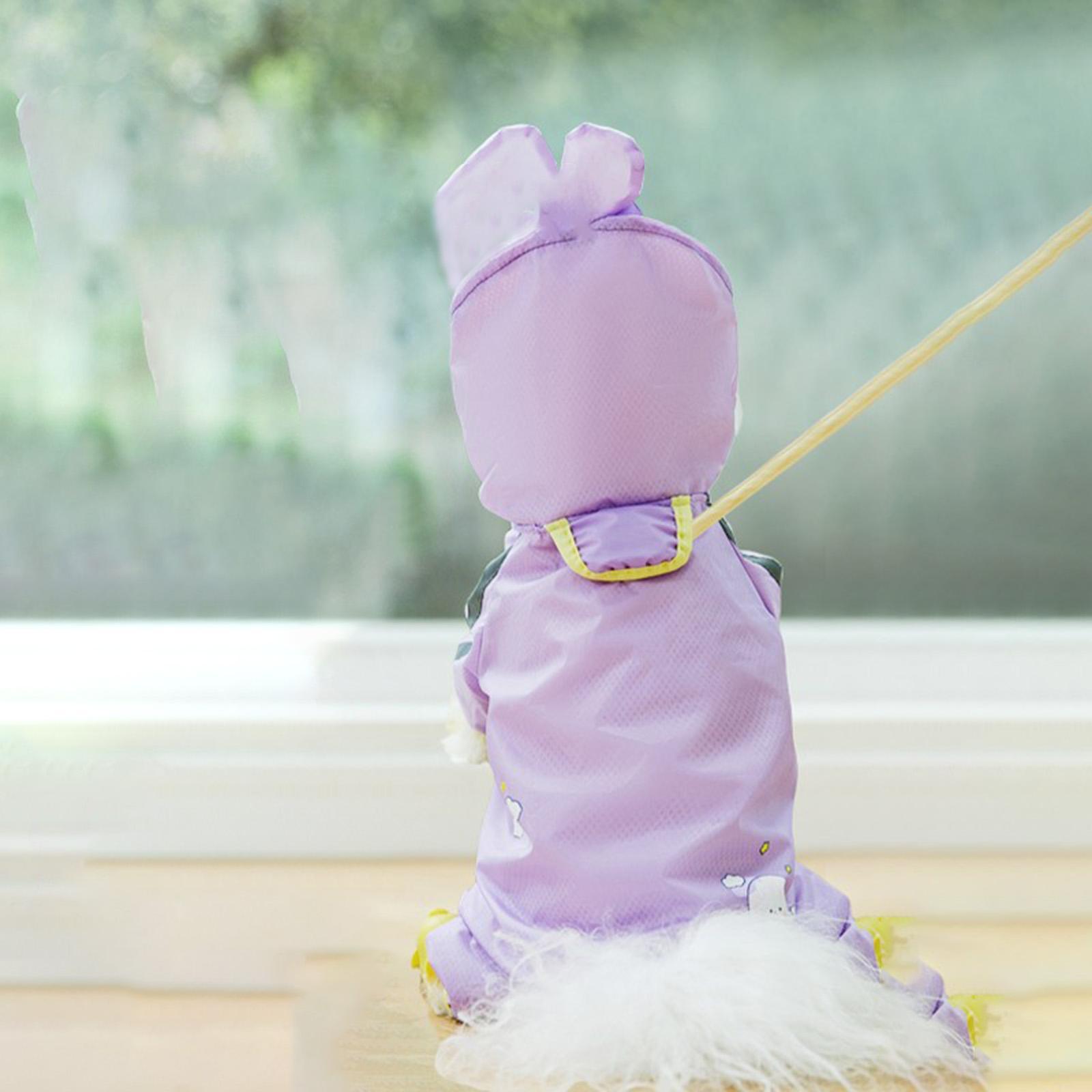 Dog Raincoat Waterproof Rain Jacket Puppy Rain Poncho Button Closure Outdoor