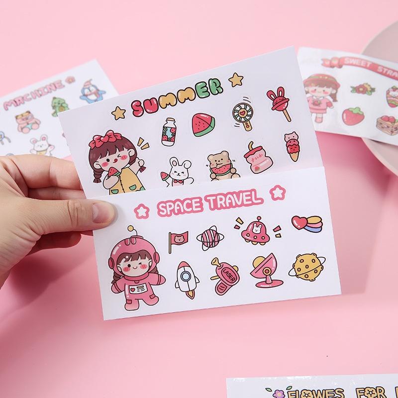 Sticker cute trang trí sổ tay mohamm điện thoại cô gái dễ thương