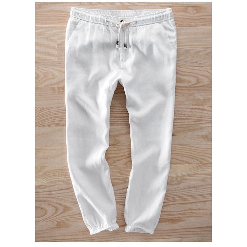 Quần jogger linen nam cao cấp, chất vải linen mềm mát, thời trang phong cách Nhật Bản