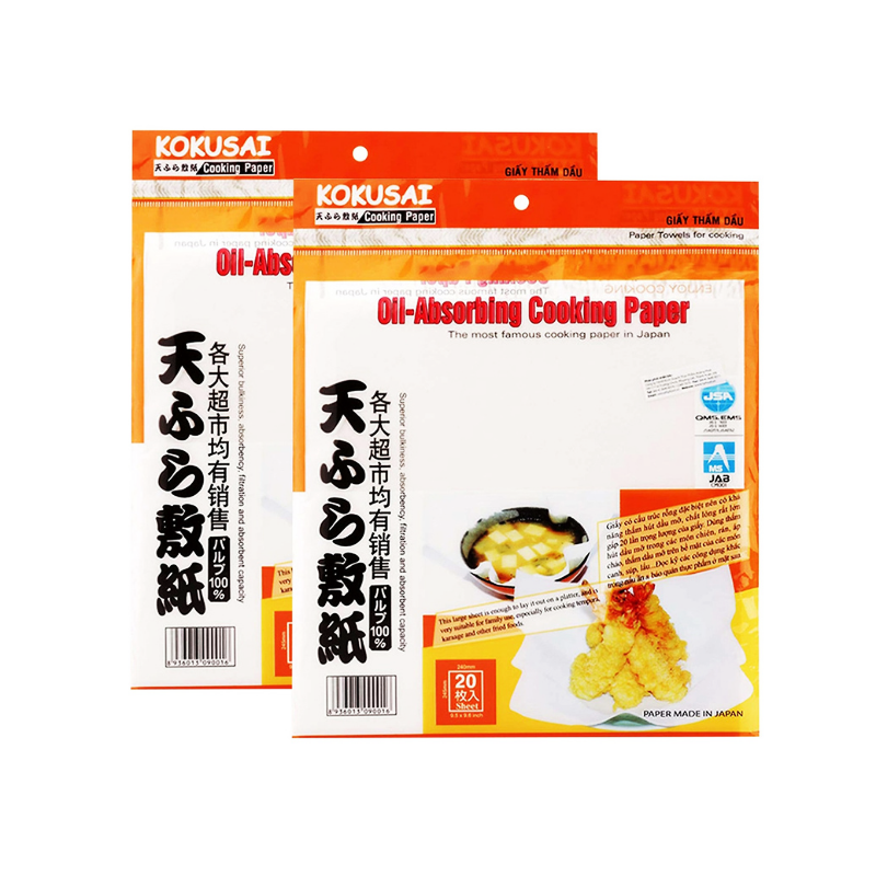 Giấy Thấm Dầu Kokusai 20 miếng – Oil-Absorbing Cooking Paper (Một Cái)