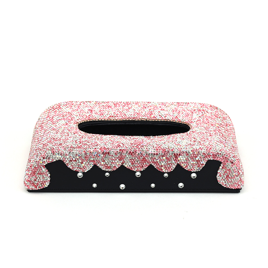 Hộp Đựng Khăn Giấy Đính Đá Trang Trí Bàn Làm Việc, Ô Tô Siêu Sang CIND BOH-014