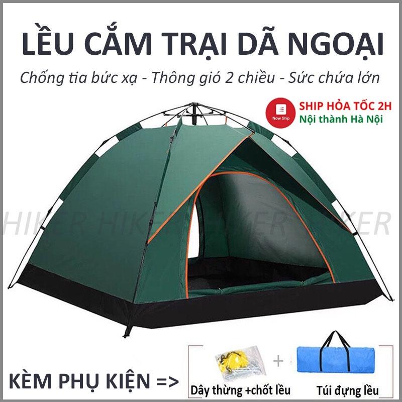 Lều cắm trại tự động lều phượt du lịch tự bung dành cho 3-4 người,chống nước,tia bức xạ,thông gió 2 chiều
