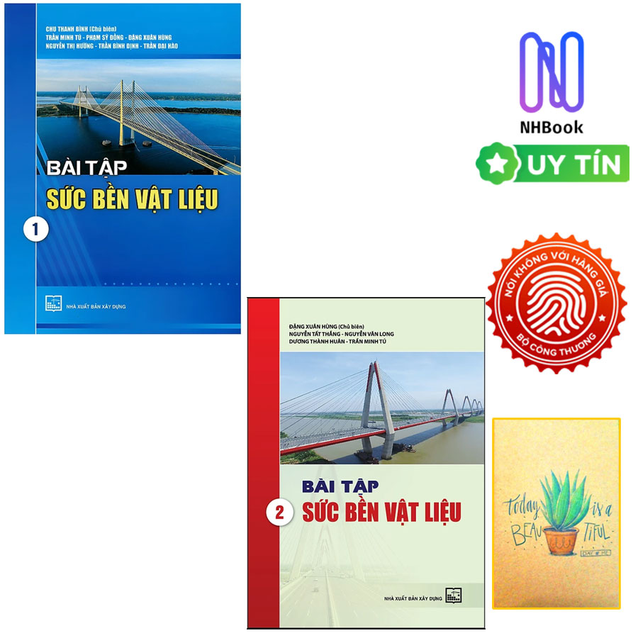Combo Bài Tập Sức Bền Vật Liệu Tập 1 2 Tặng Kèm Sổ Tay Xương Rồng - Combo 1 Và 2