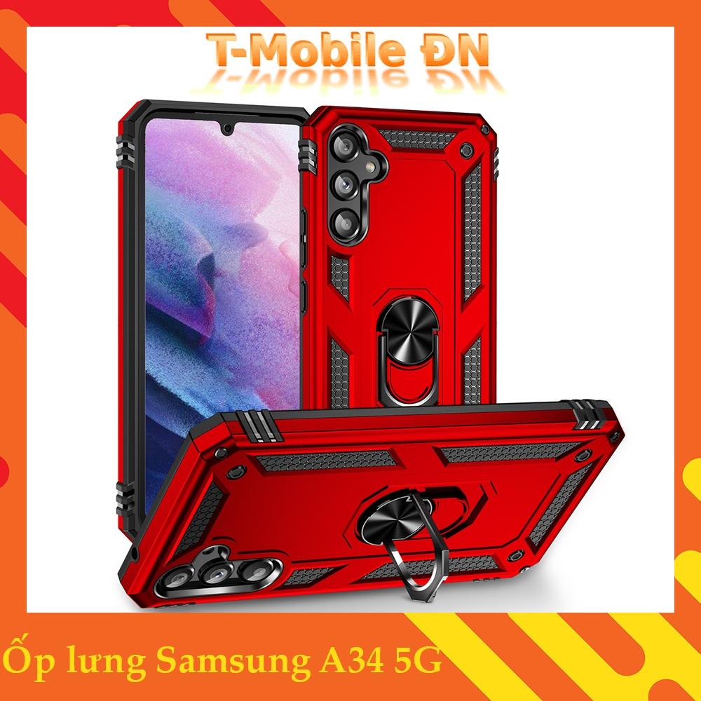 Ốp lưng cho Samsung A34 5G chống sốc 2 lớp kèm nhẫn iring làm giá đỡ cho Samsung A34 5G